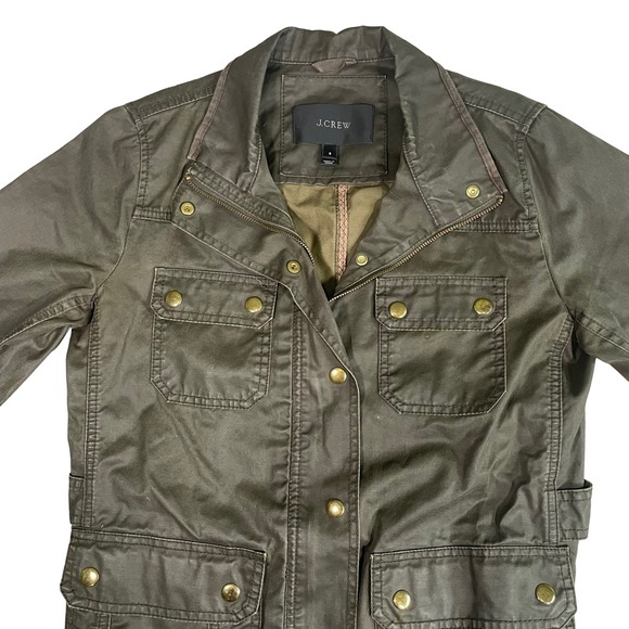 J. Crew Downtown Field Jacket XS Army Workwear Chore Coat City Waxed Cotton - Picture 3 of 11